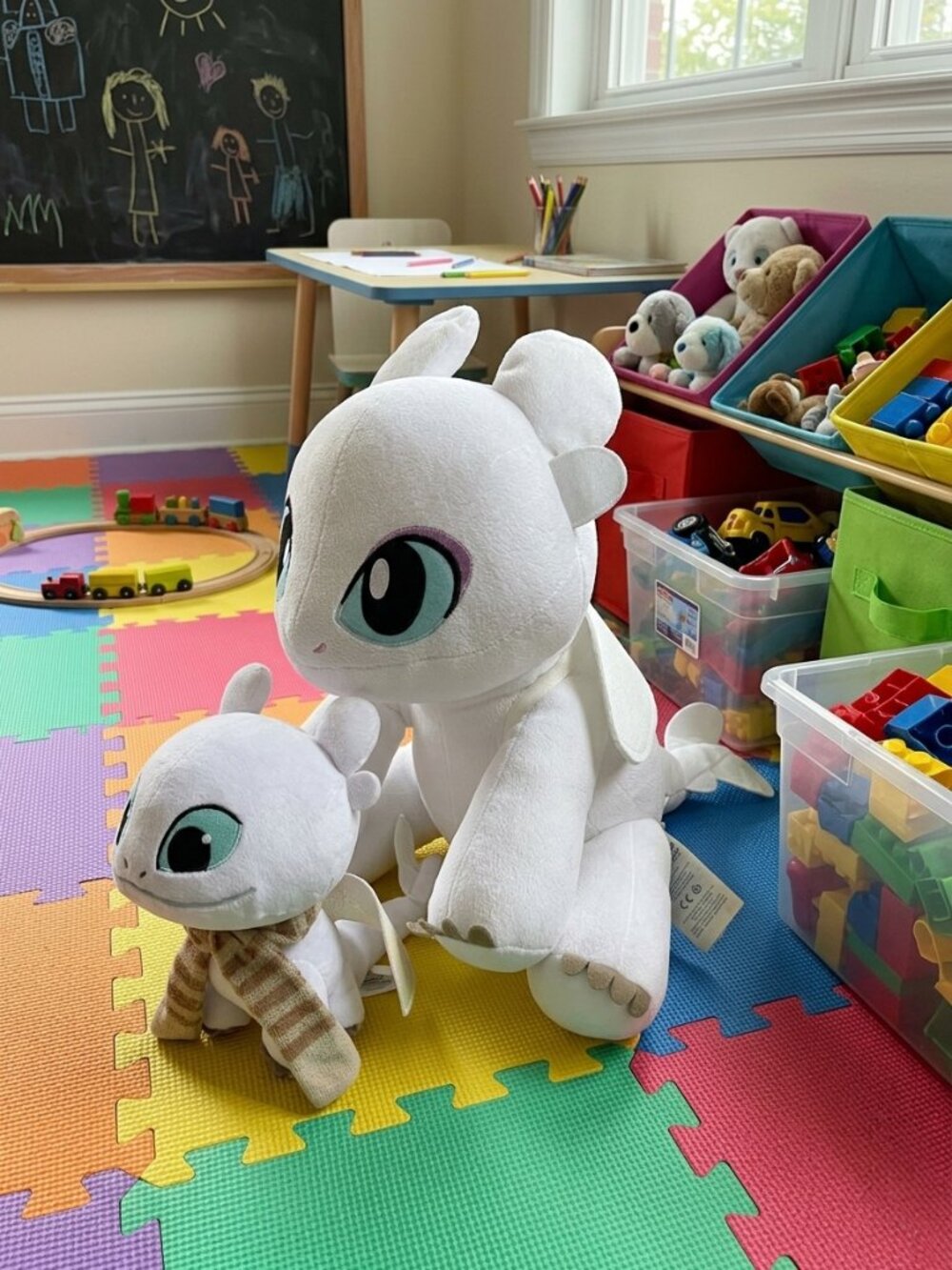 Build-A-Bear How to Train Your Dragon White Light Fury Plush Toys Wings & Sound